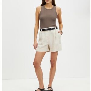 & Other Stories Tailored Cuffed Linen Shorts